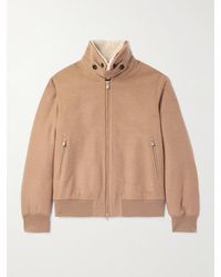 Brunello Cucinelli - Faux Shearling-Trimmed Cashmere Bomber Jacket - Lyst