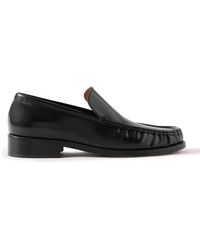 Acne Studios - Logo-Print Glossed-Leather Loafers - Lyst