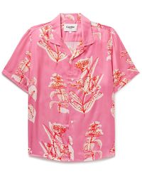 Corridor NYC - Convertible-collar Floral-print Satin Shirt - Lyst