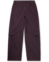 Dries Van Noten - Wide-Leg Garment-Dyed Cotton-Poplin Cargo Trousers - Lyst