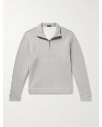 James Perse - Cozy Cotton-Blend Jersey Half-Zip Sweatshirt - Lyst