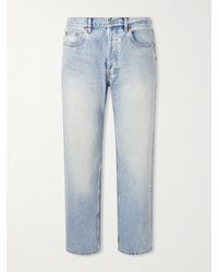 Saint Laurent - Straight-leg Distressed Jeans - Lyst
