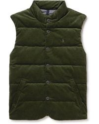 Polo Ralph Lauren - Logo-Embroidered Quilted Cotton-Corduroy Down Gilet - Lyst