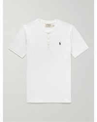 Polo Ralph Lauren - Logo-embroidered Cotton-jersey Henley T-shirt - Lyst