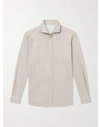 Brunello Cucinelli - Herringbone Cotton And Lyocell-Blend Shirt - Lyst