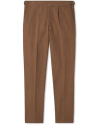 Orlebar Brown - Carsyn Tapered Pleated Linen And Cotton-blend Suit Trousers - Lyst