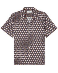 MR P. - Stella Convertible-collar Printed Cotton-poplin Shirt - Lyst