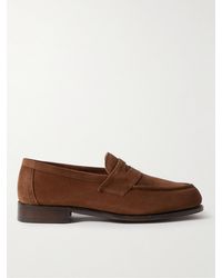 George Cleverley - Cannes Pennyloafers aus Veloursleder - Lyst