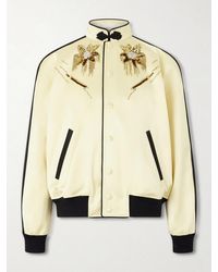 Valentino Garavani - Embellished Satin Bomber Jacket - Lyst