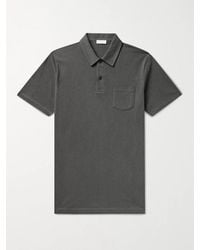 Sunspel - Riviera Slim-Fit Cotton-Mesh Polo Shirt - Lyst