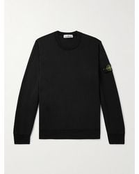 Stone Island - Logo-appliquèd Garment-dyed Organic Cotton-jersey Sweatshirt - Lyst