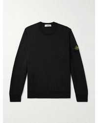 Stone Island - Logo-appliquèd Garment-dyed Organic Cotton-jersey Sweatshirt - Lyst