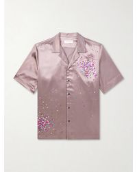Dries Van Noten - Convertible-Collar Embellished Satin Shirt - Lyst