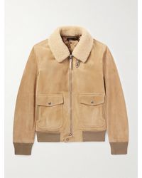 Tom Ford - Shearling-Trimmed Suede Blouson - Lyst