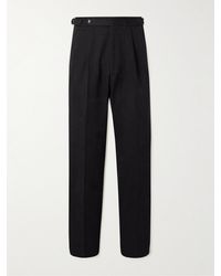 STÒFFA - Tapered Pleated Cotton-canvas Trousers - Lyst