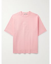 Acne Studios - Extorr T-Shirt aus Baumwoll-Jersey mit Logoflockdruck in Stückfärbung - Lyst