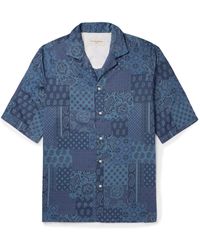 Officine Generale - Eren Camp-collar Bandana-print Cotton-poplin Shirt - Lyst