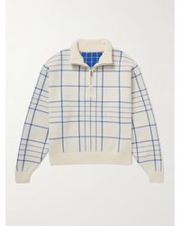 Jacquemus - Checked Merino Wool-blend Half-zip Sweater - Lyst