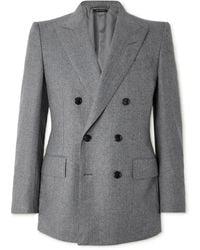 Tom Ford - Dyllan Double-Breasted Wool-Flannel Suit Jacket - Lyst