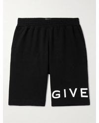 Givenchy - Wide-leg Logo-embroidered Cotton-jersey Shorts - Lyst