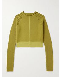 Rick Owens - Cropped Ribbed Cashmere And Wool-Blend Sweater - Lyst