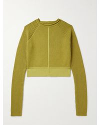 Rick Owens - Cropped Ribbed Cashmere And Wool-blend Sweater - Lyst