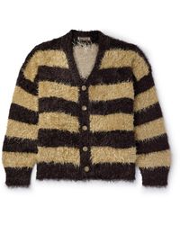 MASTERMIND WORLD - Oversized Striped Fringed Knitted Cardigan - Lyst