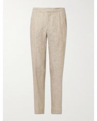 MR P. - James Straight-Leg Striped Linen Suit Trousers - Lyst