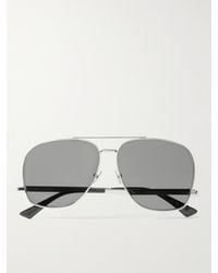 Saint Laurent - Aviator-style Silver-tone Sunglasses - Lyst