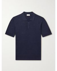 Altea Linen And Cotton-blend Polo Shirt - Blue