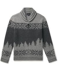 Pendleton - Scenic Peak Shawl-collar Wool-jacquard Zip-up Cardigan - Lyst