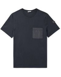 Moncler - Logo-Appliquéd Shell-Trimmed Cotton And Cashmere-Blend Jersey T-Shirt - Lyst