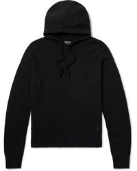 Tom Ford - Logo-embroidered Brushed-cashmere Hoodie - Lyst