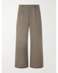 Our Legacy - Bridge Wide-Leg Pleated Virgin Wool And Cotton-Blend Chinos - Lyst