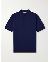 John Smedley - Macloud Knitted Merino Wool Polo Shirt - Lyst