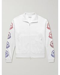 Moncler - Logo-flocked Cotton-jersey Zip-up Sweatshirt - Lyst