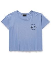 Enfants Riches Deprimes - Cropped Distressed Logo-Print Garment-Dyed Cotton-Jersey T-Shirt - Lyst