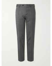 Lardini - Gerade geschnittene Hose aus einer Schurwollmischung mit Fischgratmuster - Lyst