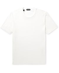 Tom Ford - Placed Rib Slim-fit Lyocell And Cotton-blend T-shirt - Lyst