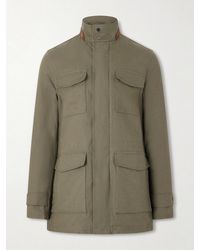 Kiton - Suede-Trimmed Linen Field Jacket - Lyst