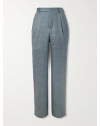 Brioni - Straight-Leg Pleated Silk, Cashmere And Linen-Blend Suit Trousers - Lyst