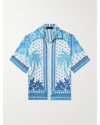 Amiri - Camp-collar Printed Silk-twill Shirt - Lyst