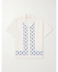 Orlebar Brown - Maitan Camp-collar Embroidered Cotton Shirt - Lyst