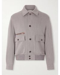 dunhill - Suede-Trimmed Wool Jacket - Lyst
