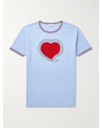 Dries Van Noten - Schmal geschnittenes T-Shirt aus Baumwoll-Jersey mit Applikation und Print - Lyst