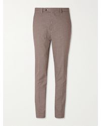MR P. Slim-fit Checked Stretch Cotton And Wool-blend Golf Trousers - Brown