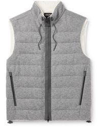 Zegna - Suede-trimmed Quilted Cashmere Down Gilet - Lyst