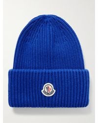Moncler - Logo-appliquéd Ribbed Virgin Wool And Cashmere-blend Beanie - Lyst