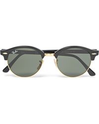ray ban round sunglasses black and gold