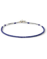 Miansai - Kiran Silver Lapis Lazuli Beaded Bracelet - Lyst